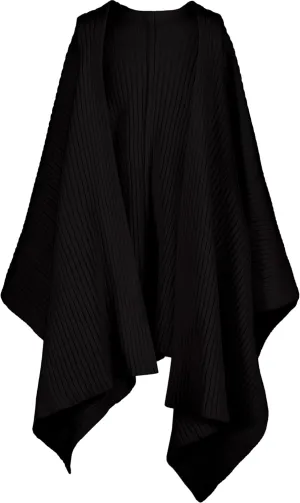 Lucky Brand Women's Rib Knit Ruana, Shawl Wrap Poncho, Stylish & Comfortable