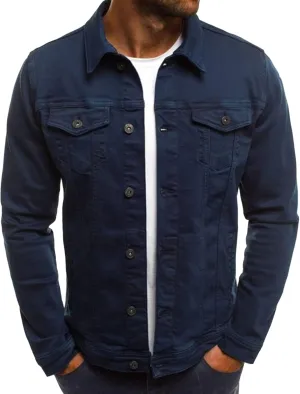 Maiyifu-GJ Distressed Denim Jacket for Men Long Sleeve Button Down Jean Coat Fashion Casual Slim Fit Trucker Jackets