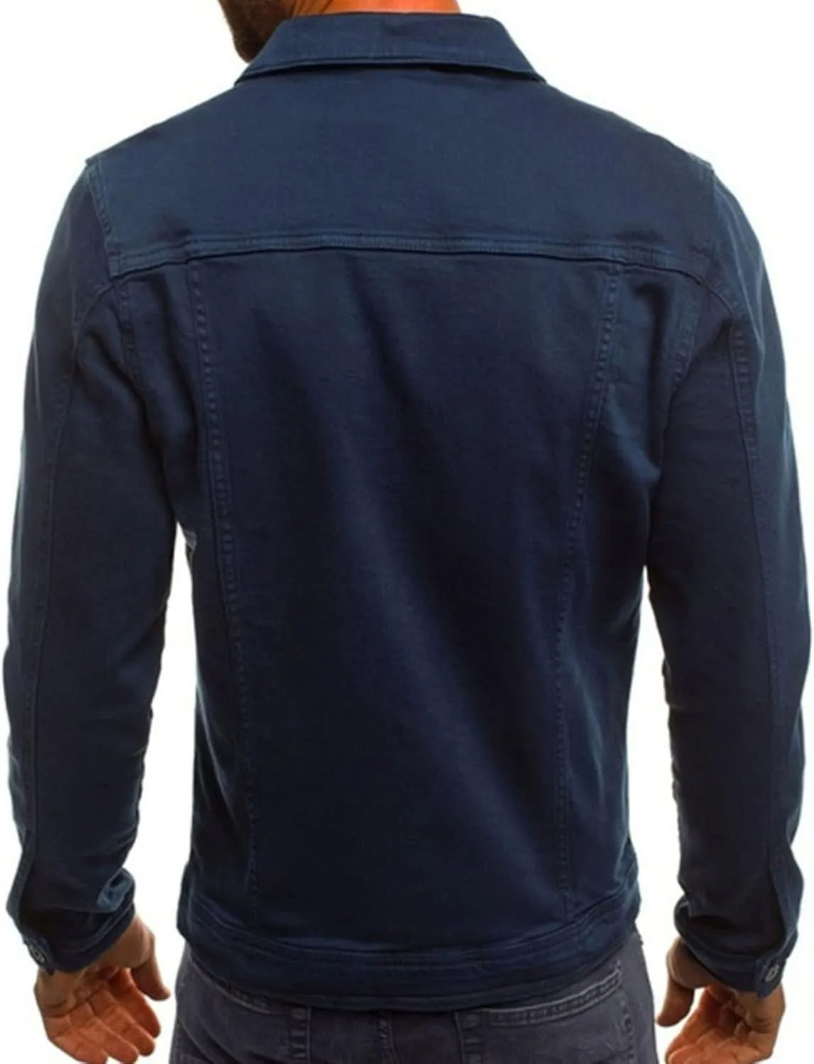 Maiyifu-GJ Distressed Denim Jacket for Men Long Sleeve Button Down Jean Coat Fashion Casual Slim Fit Trucker Jackets