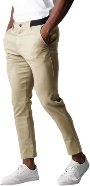 Mens Casual Pant Slim-Fit Wrinkle-Resistant Flat-Front Stretch Chino Pant Stretch Waist Tapered Trousers for Business