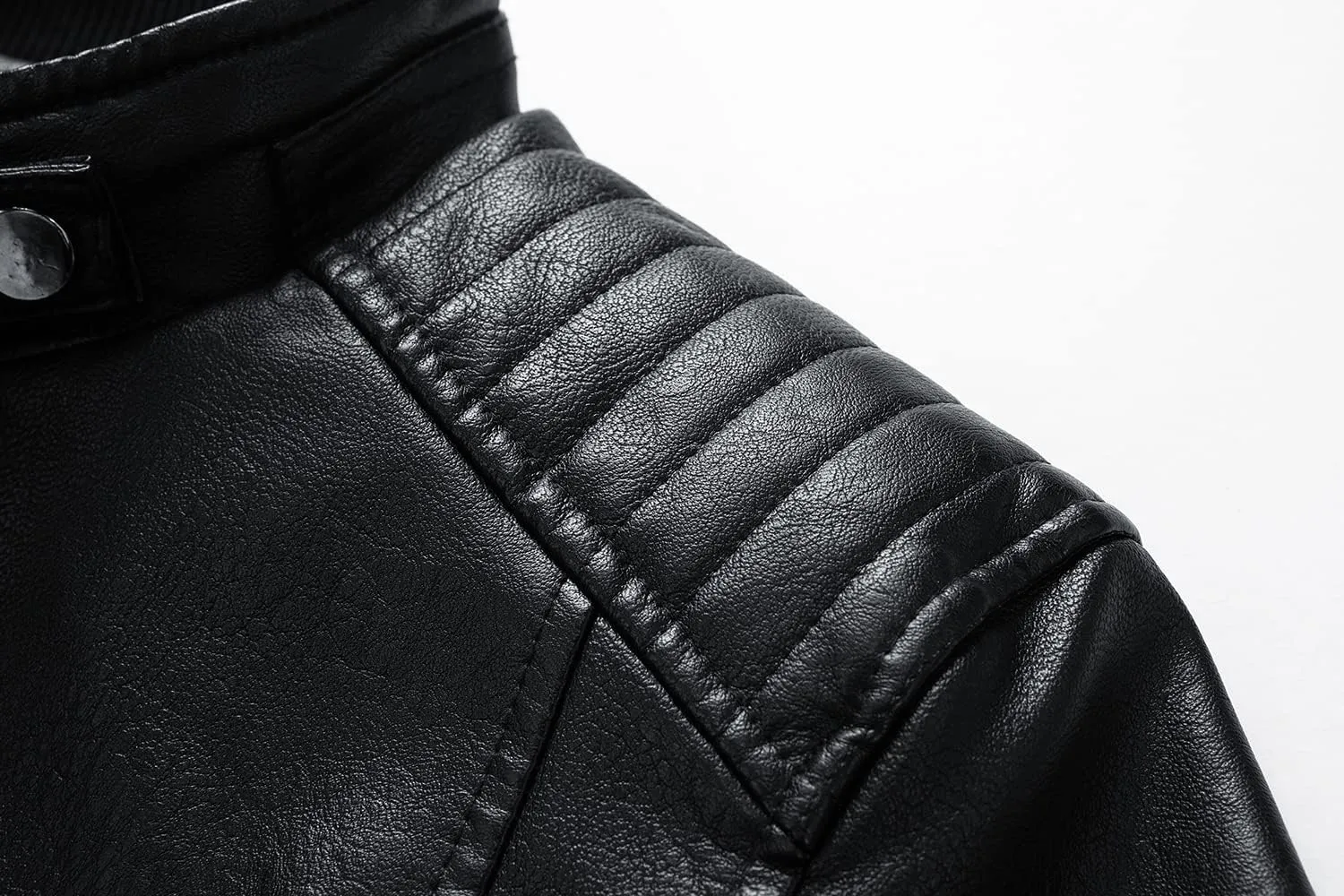 Mens Casual Stand Collar Faux Leather Jacket Biker Motorcycle Jackets