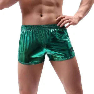 Men's Leather Underwear Sexy Boxer Underpants Bronzed Faux Leather Stretch Pants Fashion Stretch Briefs