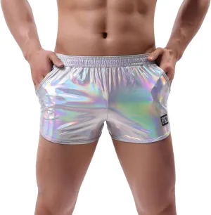 Men's Leather Underwear Sexy Boxer Underpants Bronzed Faux Leather Stretch Pants Fashion Stretch Briefs