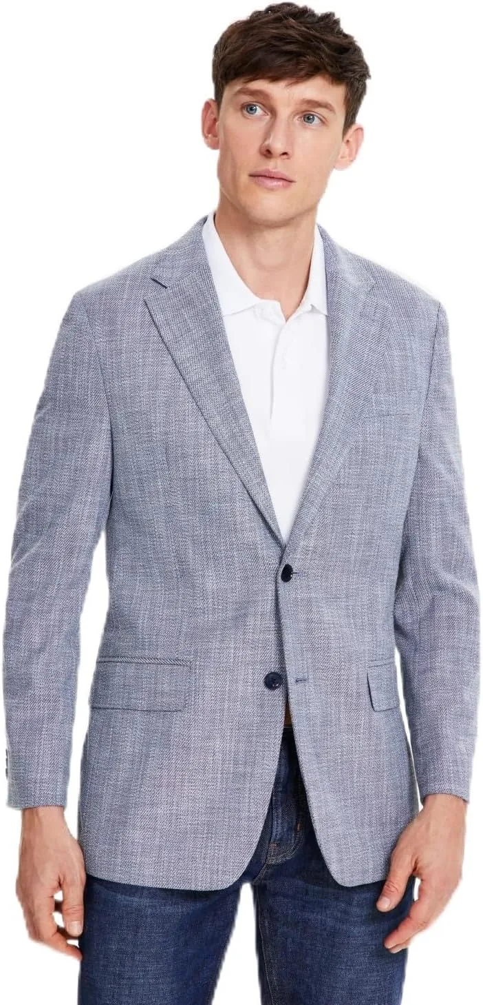 Mens Modern fit Sport Coat Blazer 42 L Blue Solid