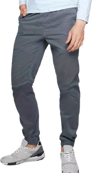 Men's Skinny Slim Fit Stretch Pants Lightweight Stretch Hiking Slack Mid Rise with Flex Waist Trousers