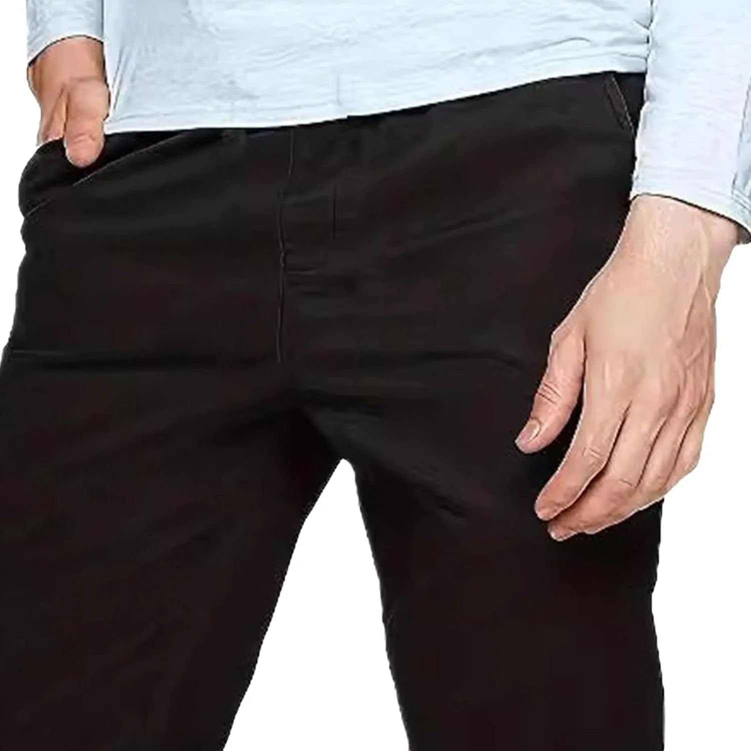 Men's Skinny Slim Fit Stretch Pants Lightweight Stretch Hiking Slack Mid Rise with Flex Waist Trousers