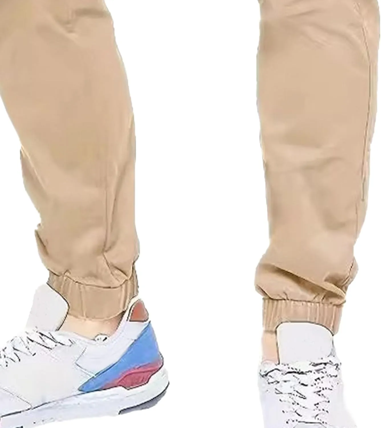 Men's Skinny Slim Fit Stretch Pants Lightweight Stretch Hiking Slack Mid Rise with Flex Waist Trousers