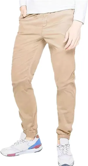 Men's Skinny Slim Fit Stretch Pants Lightweight Stretch Hiking Slack Mid Rise with Flex Waist Trousers
