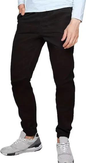 Men's Skinny Slim Fit Stretch Pants Lightweight Stretch Hiking Slack Mid Rise with Flex Waist Trousers