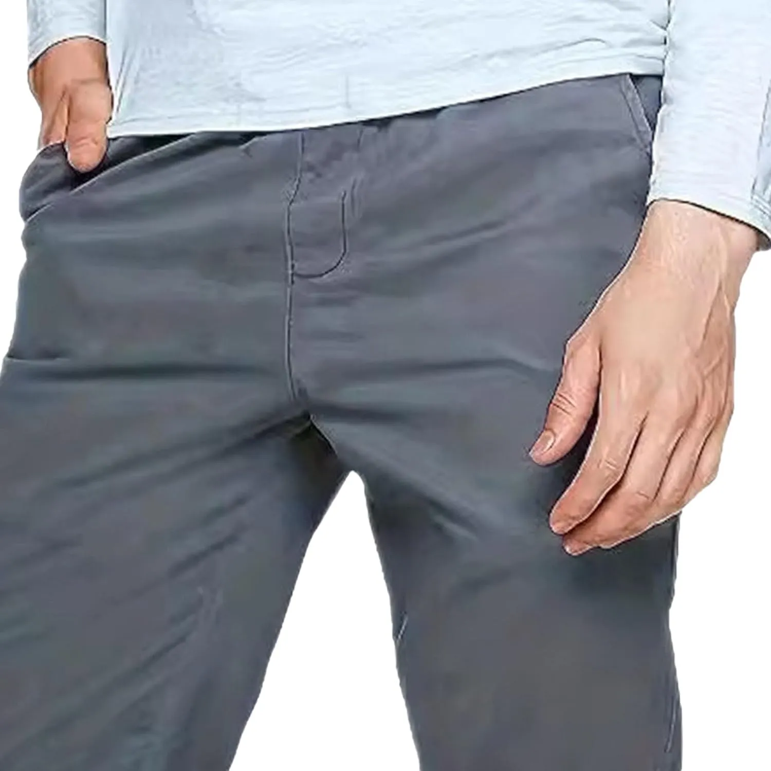 Men's Skinny Slim Fit Stretch Pants Lightweight Stretch Hiking Slack Mid Rise with Flex Waist Trousers