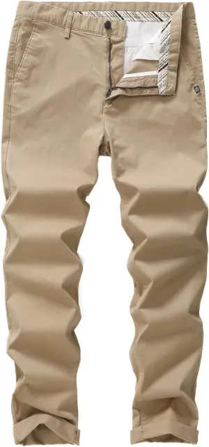Men's Slim-Fit Stretch Cotton Fashion Tapered Casual Chino Pants
