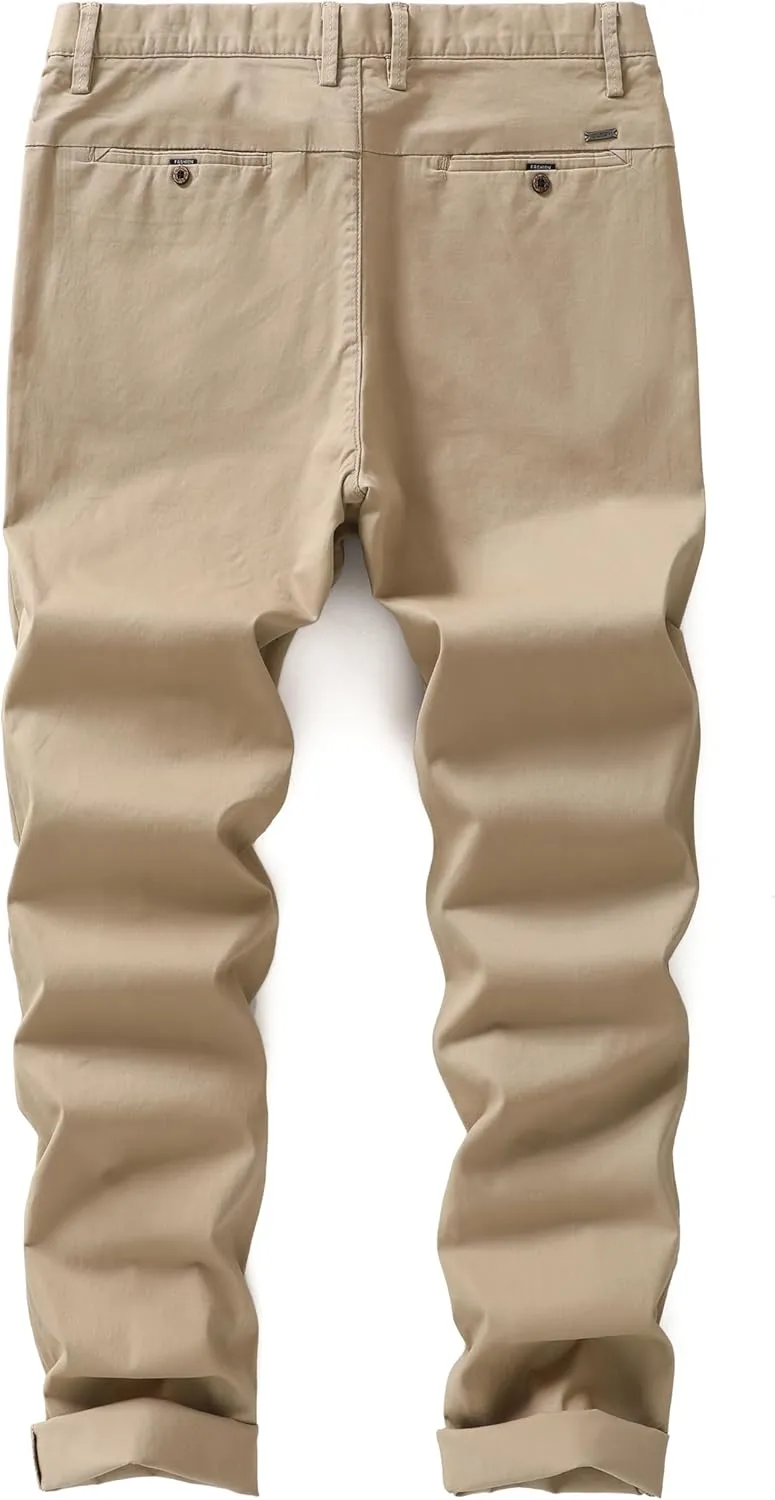 Men's Slim-Fit Stretch Cotton Fashion Tapered Casual Chino Pants