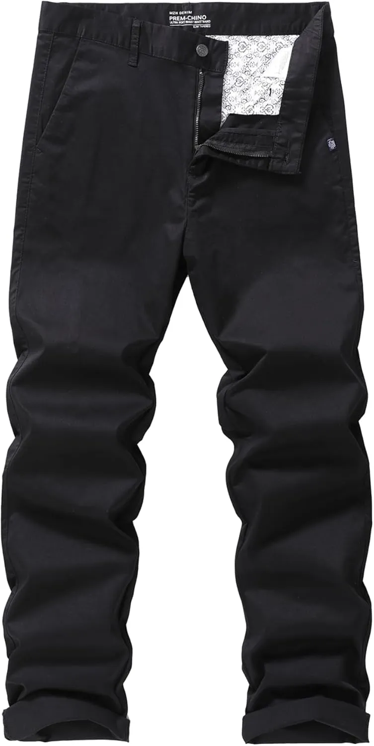 Men's Slim-Fit Stretch Cotton Tapered Casual Chino Pants