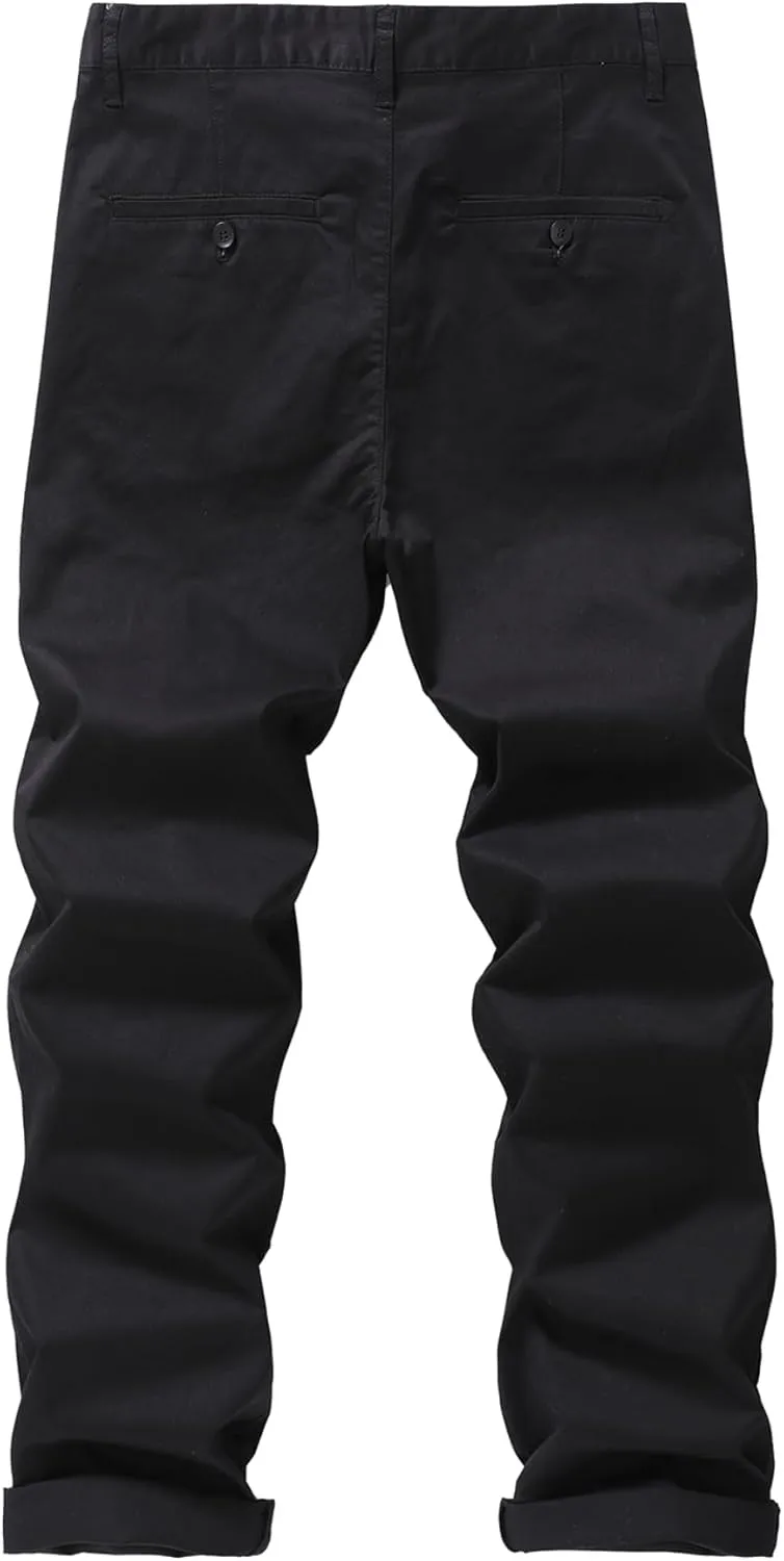 Men's Slim-Fit Stretch Cotton Tapered Casual Chino Pants