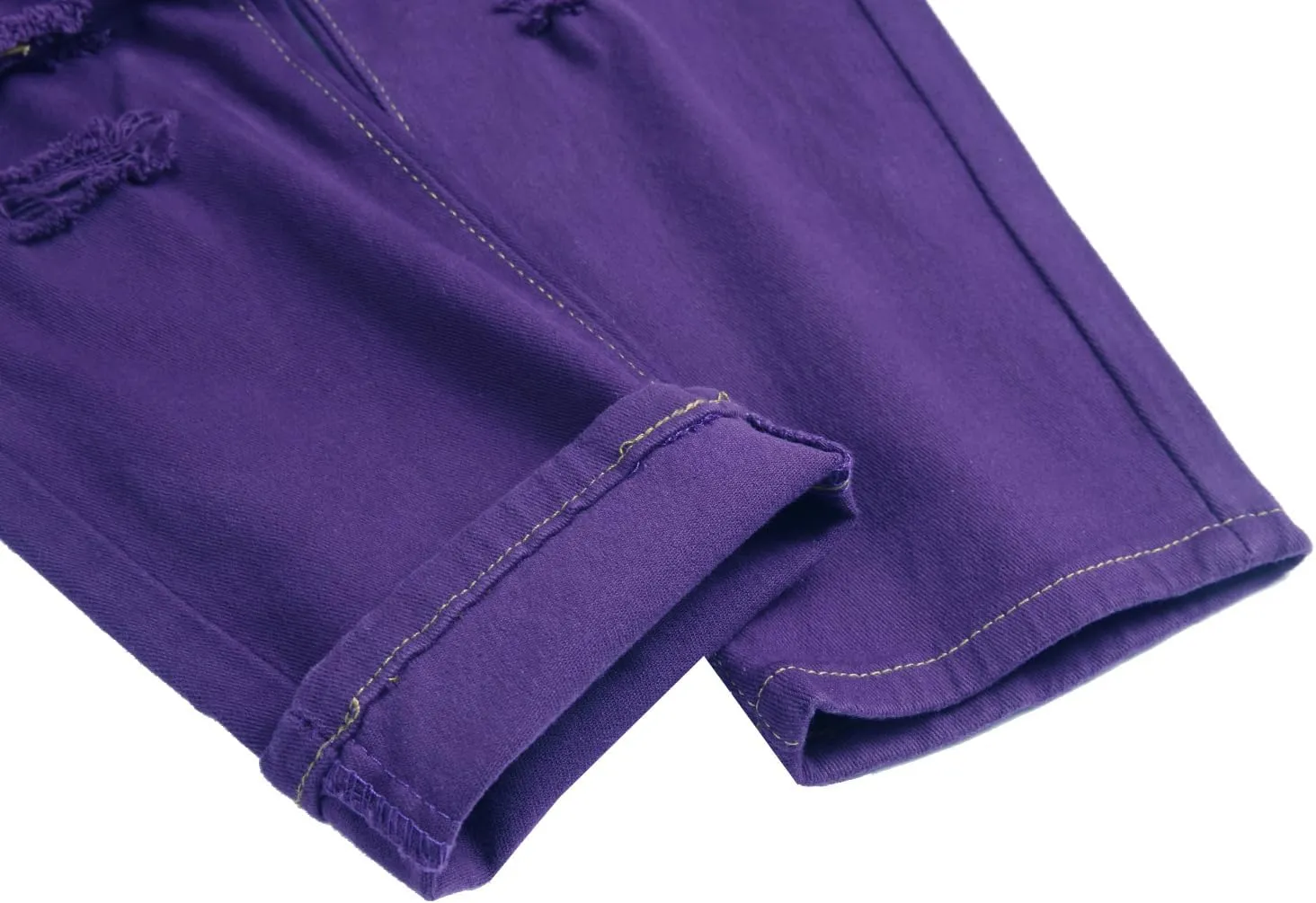 Men's Slim-fit Stretch Denim Jeans Featuring a Ripped Stretch Regular Pants