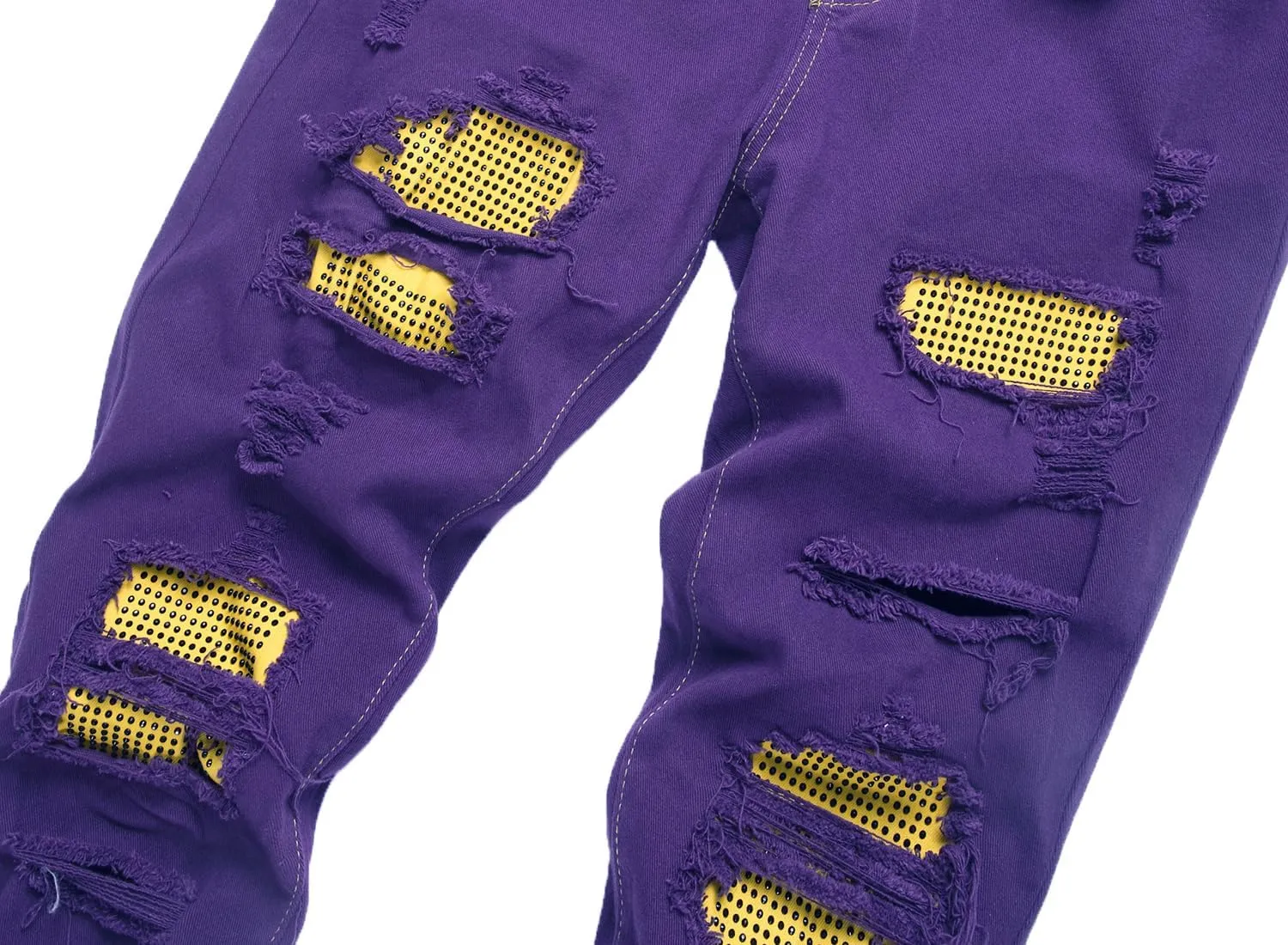 Men's Slim-fit Stretch Denim Jeans Featuring a Ripped Stretch Regular Pants
