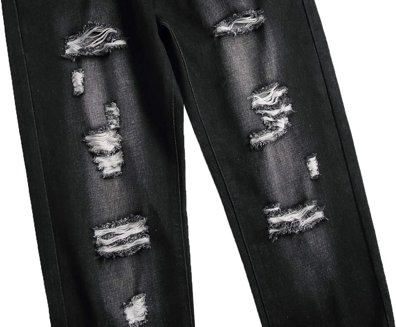 Men's Slim-fit Stretch Denim Jeans Featuring a Ripped Stretch Regular Pants
