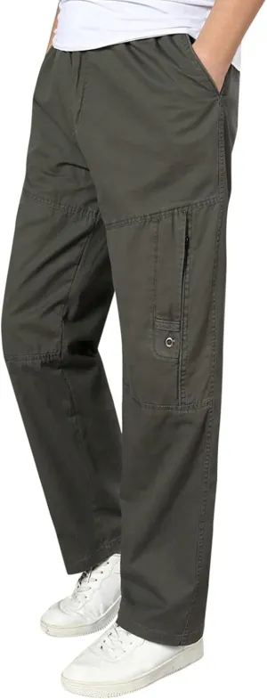 Mens Tactical Pants Stretch Flex Casual Hiking Pants Workout Stretch Outdoor Twill Track Sweatpants Multi Pockets