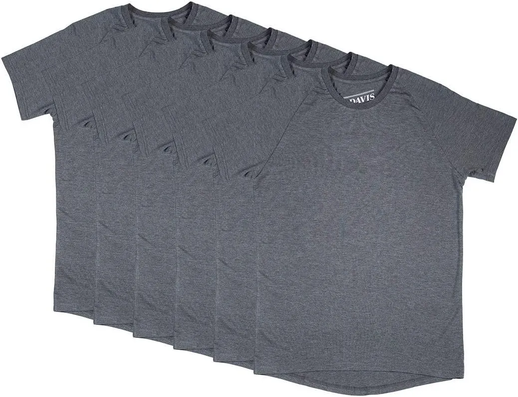 Mr. Davis Men's Bamboo Viscose Traditional Cut Crew Neck Undershirt - Stylish Crew Neck Undershirts for a 6 Pack