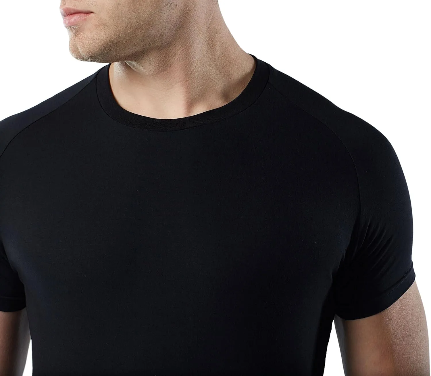 Mr. Davis Men's Bamboo Viscose Traditional Cut Crew Neck Undershirt - Stylish Crew Neck Undershirts for a 6 Pack