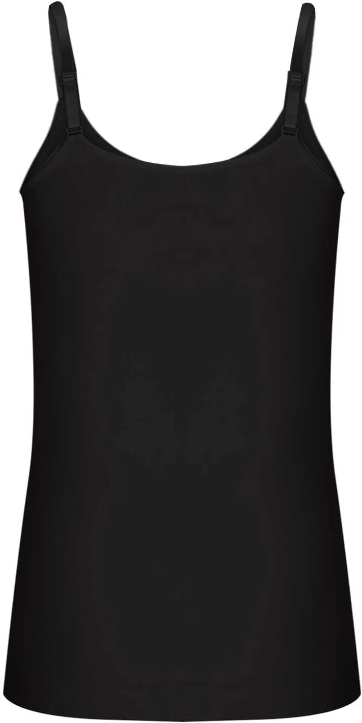 NATHGAM Plus Size Camisole Women Seamless Tummy Control Long Undershirts Slimming Adjustable Spaghetti Strap Tunic Tank Tops