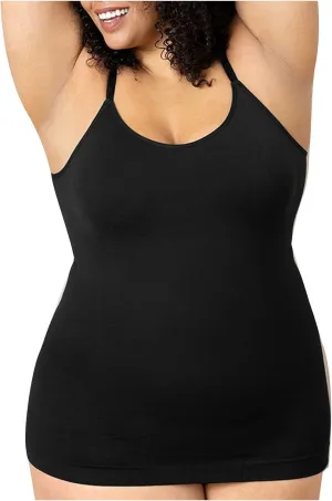 NATHGAM Plus Size Camisole Women Seamless Tummy Control Long Undershirts Slimming Adjustable Spaghetti Strap Tunic Tank Tops
