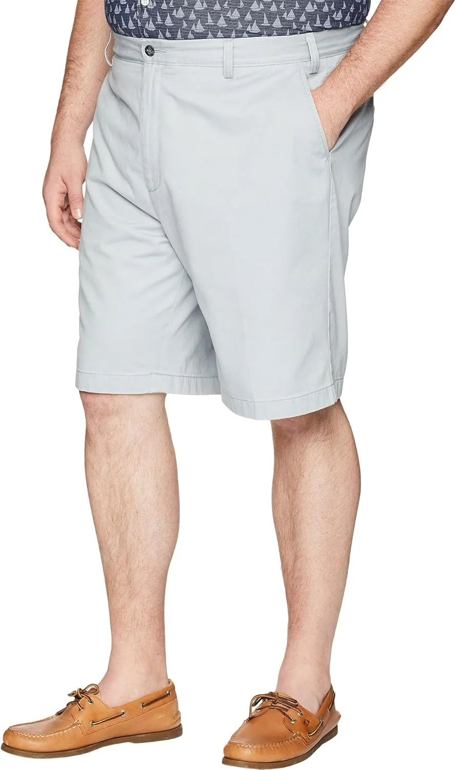 Nautica Men's Big and Tall Cotton Twill Flat Front Chino Short