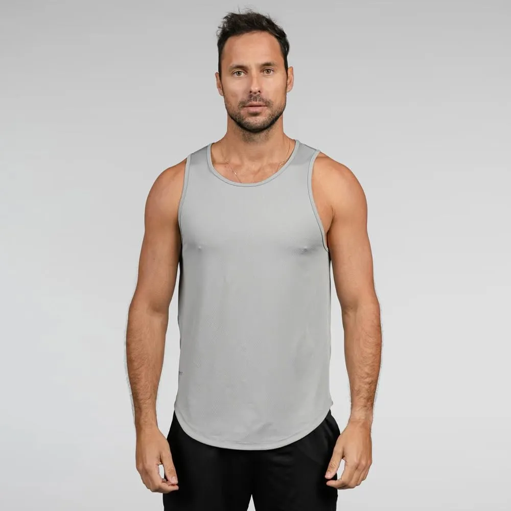 Performance Drop-Cut Men's Tank Shirt  Athletic Drop Cut Sleeveless Top  Moisture Wicking, Quick-Dry, Tapered Fit