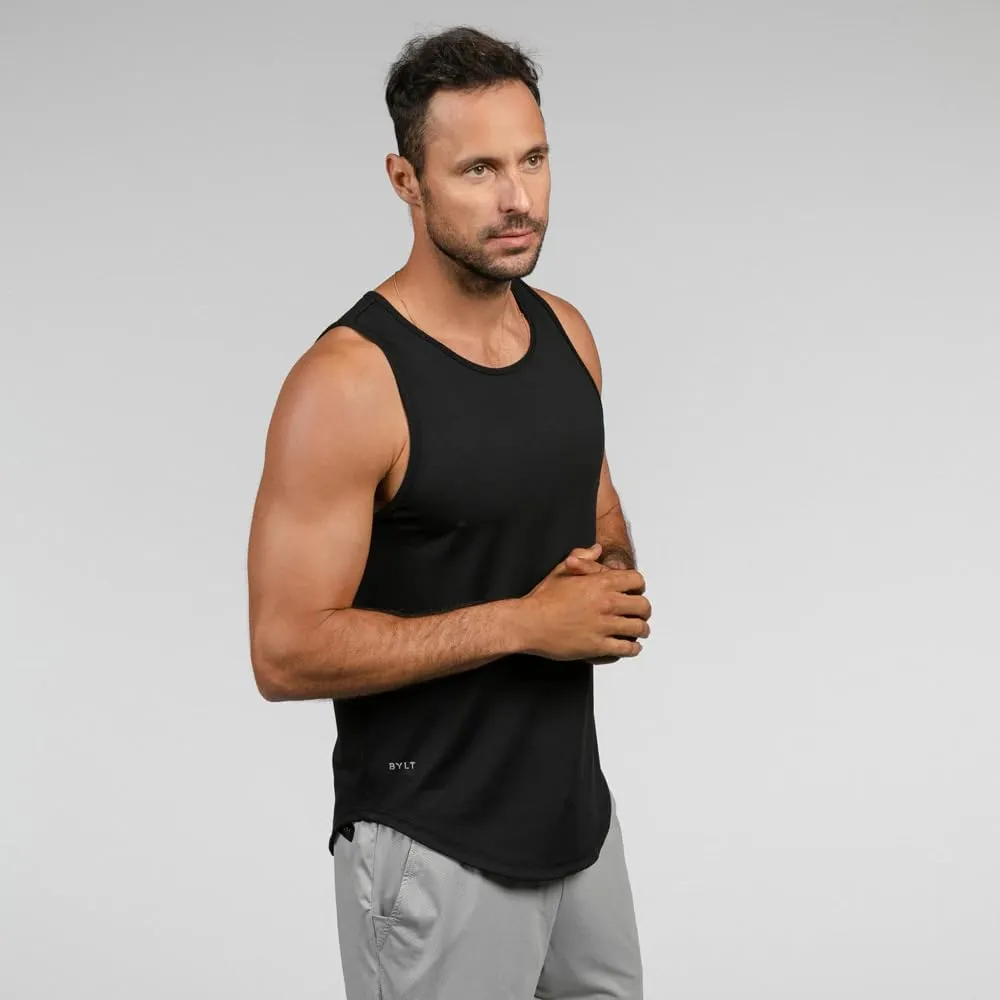 Performance Drop-Cut Men's Tank Shirt  Athletic Drop Cut Sleeveless Top  Moisture Wicking, Quick-Dry, Tapered Fit