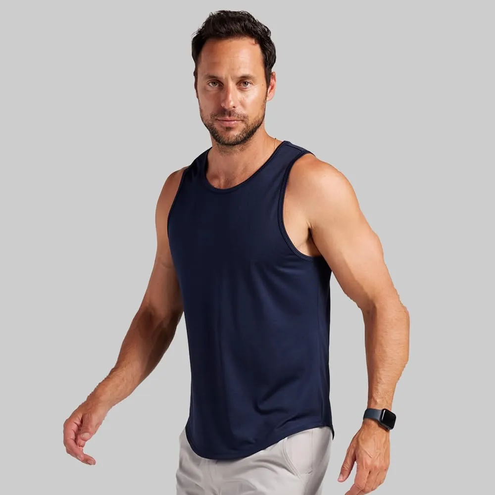 Performance Drop-Cut Men's Tank Shirt  Athletic Drop Cut Sleeveless Top  Moisture Wicking, Quick-Dry, Tapered Fit