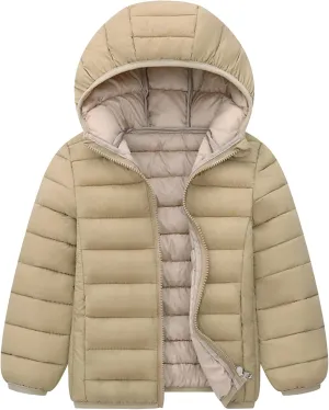 SEAUR Boys Girls Hooded Winter Puffer Jackets Lightweight Windproof Down Coat Warm Quilted Padded Outwear