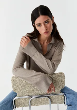 Skye Knit Polo_Stone