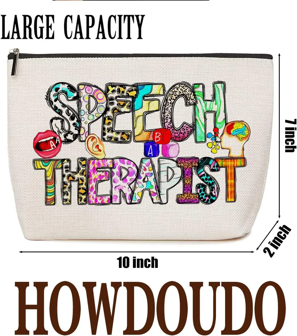 Speech Therapy Gifts Speech Pathologist Gifts SLP Gifts Western Makeup Bag Gifts for Speech Therapists Cosmetic Bag Birthday Christmas Thank You Gifts for Women Her Speech Language Pathologist Friend