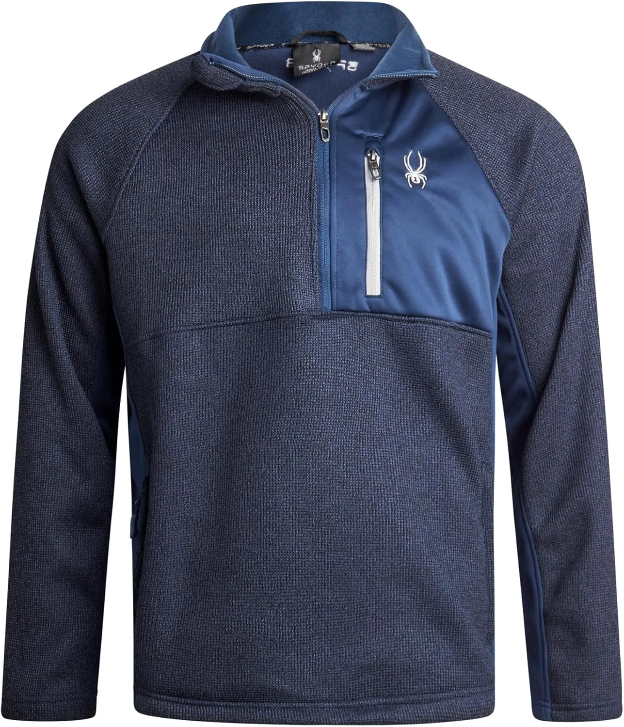 Spyder Men's Quarter Zip Pullover Sweater - Midweight Wind Resistant Fleece Mock Neck Sweatshirt for Workout, Hiking and Golf