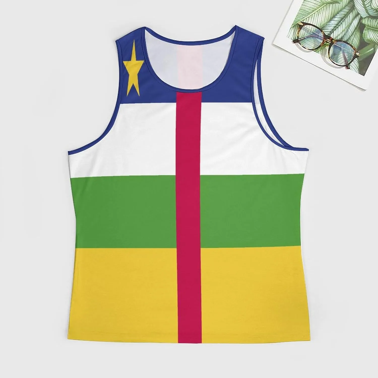 TAIZIYEAH Dominican Flag Mens Workout Tank Tops Gym Loose Fit Sleeveless Shirt Summer Beach Crewneck Breathable Tees