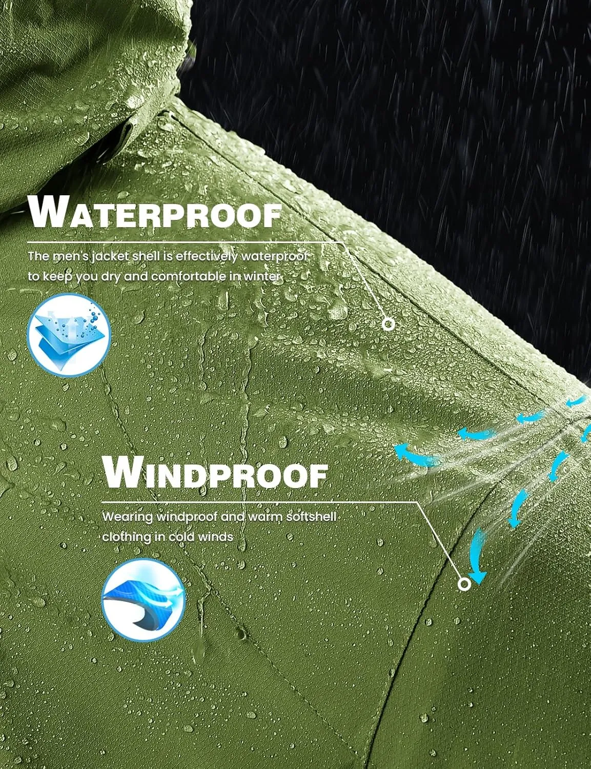 TBMPOY Men's Winter Coat Waterproof Warm Ski Snow Jackets Insulated Fleece Lined Snowboard Hooded Raincoat