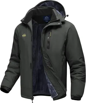 TBMPOY Men's Winter Coat Waterproof Warm Ski Snow Jackets Insulated Fleece Lined Snowboard Hooded Raincoat