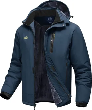 TBMPOY Men's Winter Coat Waterproof Warm Ski Snow Jackets Insulated Fleece Lined Snowboard Hooded Raincoat