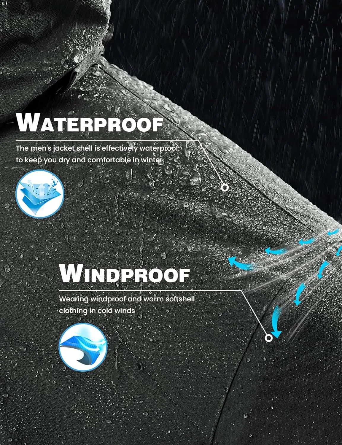 TBMPOY Men's Winter Coat Waterproof Warm Ski Snow Jackets Insulated Fleece Lined Snowboard Hooded Raincoat
