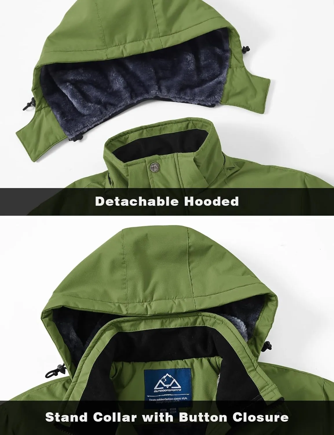 TBMPOY Men's Winter Coat Waterproof Warm Ski Snow Jackets Insulated Fleece Lined Snowboard Hooded Raincoat