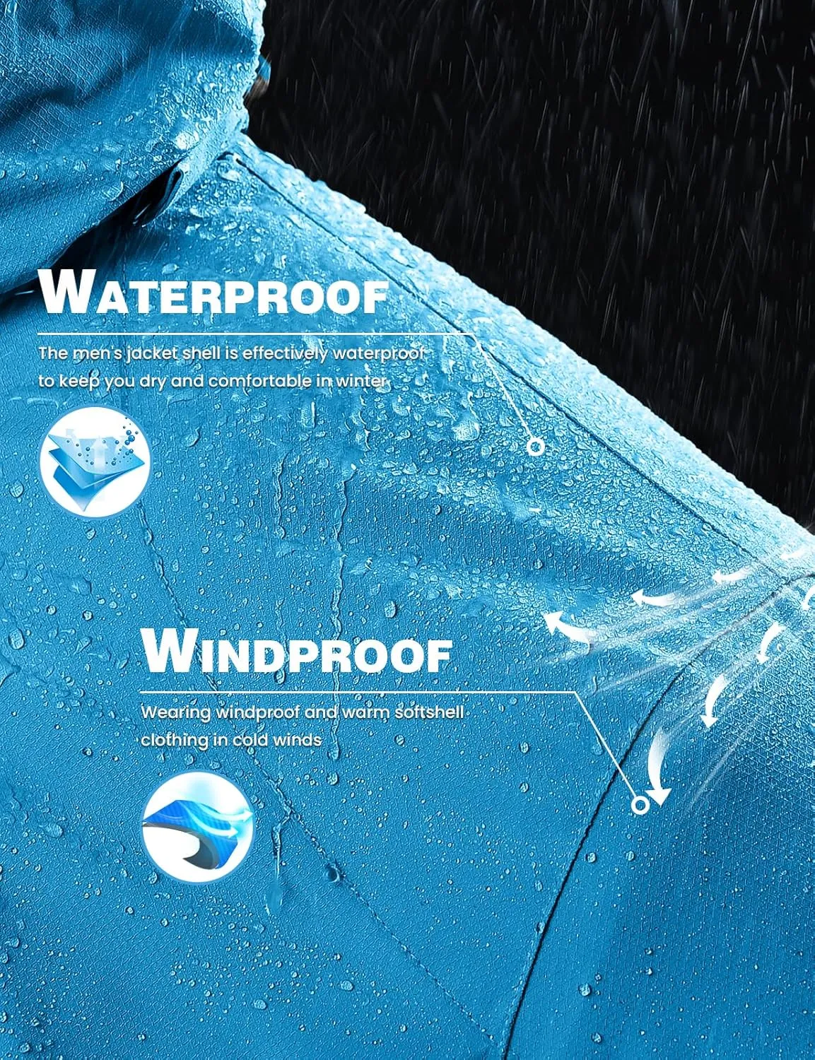 TBMPOY Men's Winter Coat Waterproof Warm Ski Snow Jackets Insulated Fleece Lined Snowboard Hooded Raincoat
