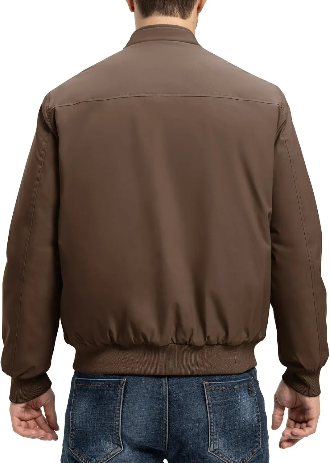 TBMPOY Men's Winter Lightweight Bomber Jackets Water Resistant Fall Casual Windbreakers Quilted Full Zip Windproof Work Coats