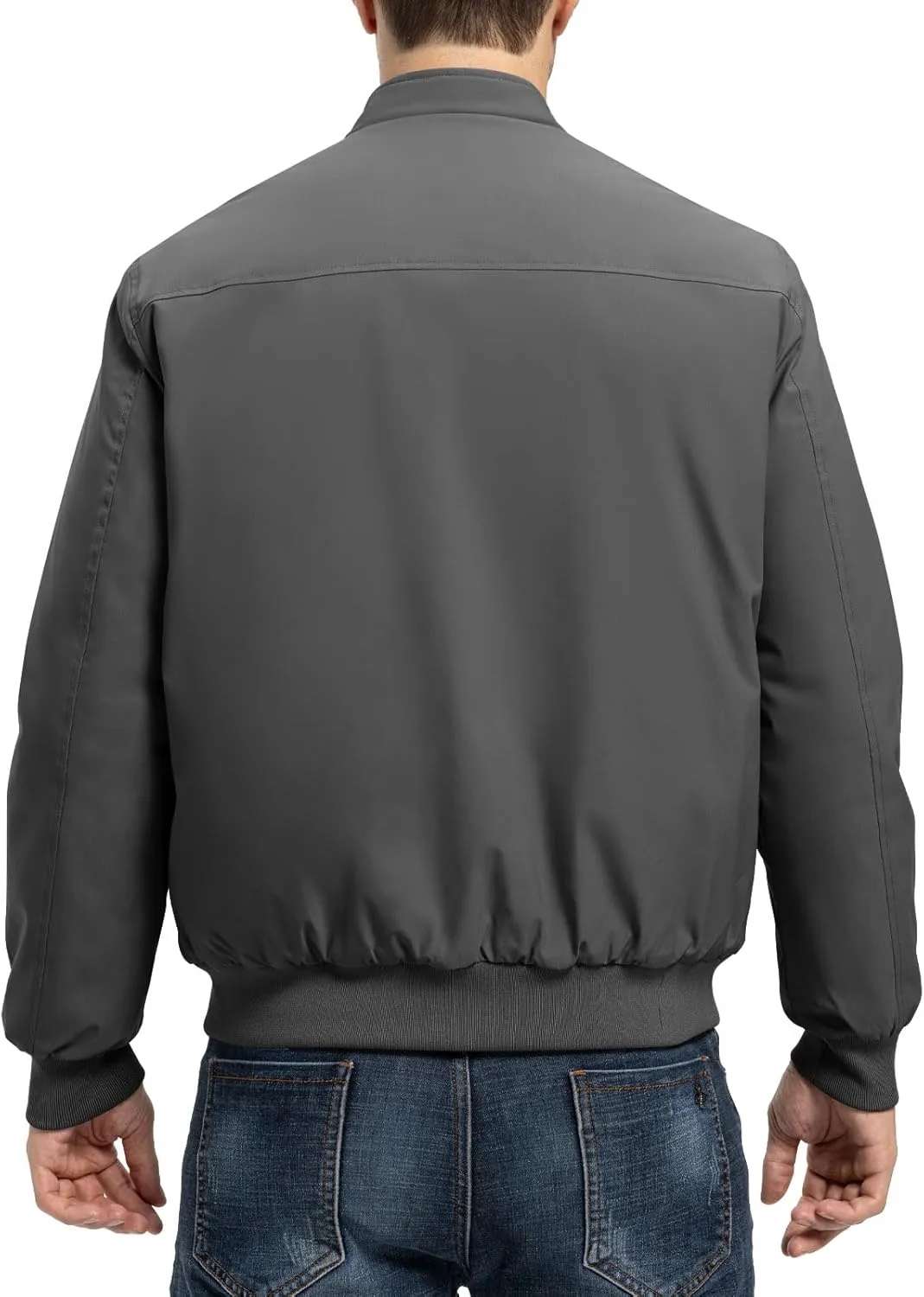 TBMPOY Men's Winter Lightweight Bomber Jackets Water Resistant Fall Casual Windbreakers Quilted Full Zip Windproof Work Coats