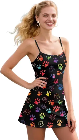 Tennis Dresses for Women with Shorts Sleeveless Backless Comfortable Athletic Golf Dress for Exercise Sports XS-2XL