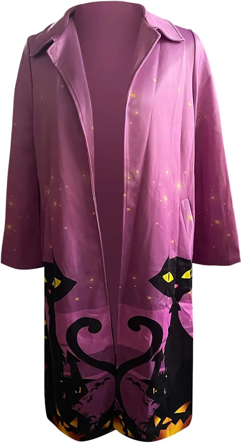 Trench Coat for Women's Oversized Fashion Printed Jackets Boho Long Cardigans Casual Open Front Coats Outerwear