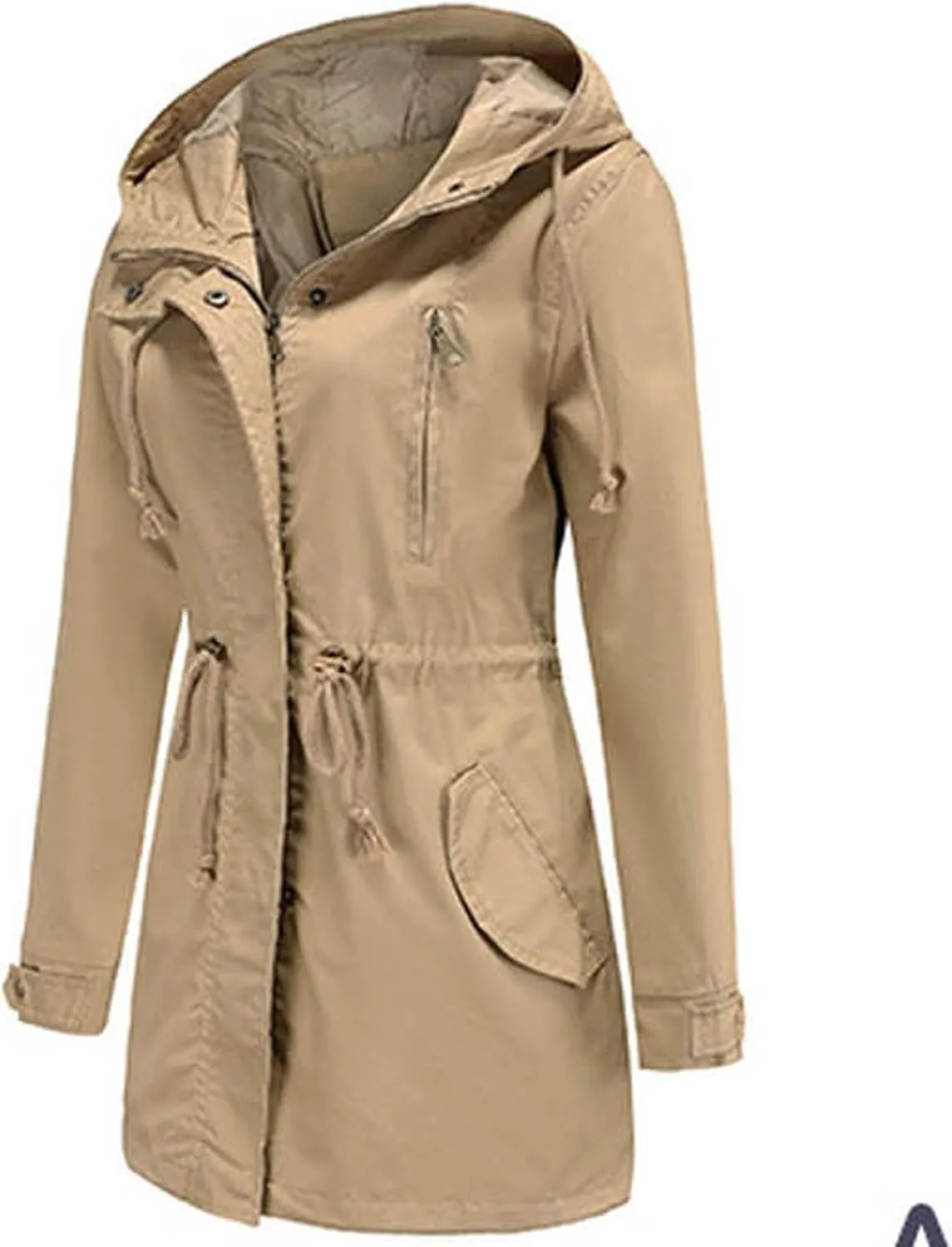 Trench Coats for Women Fall Fashion 2024 Lightweight Casual Coat Elegant Winter Drawstring Loose Windproof Jackets