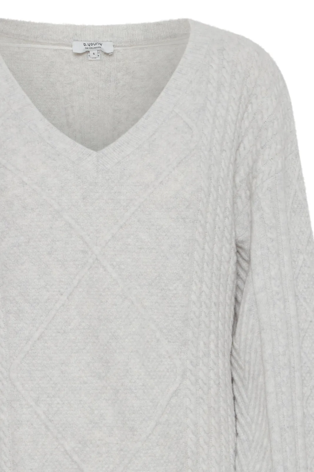 V-Neck Knit Pullover - Marshmallow Melange