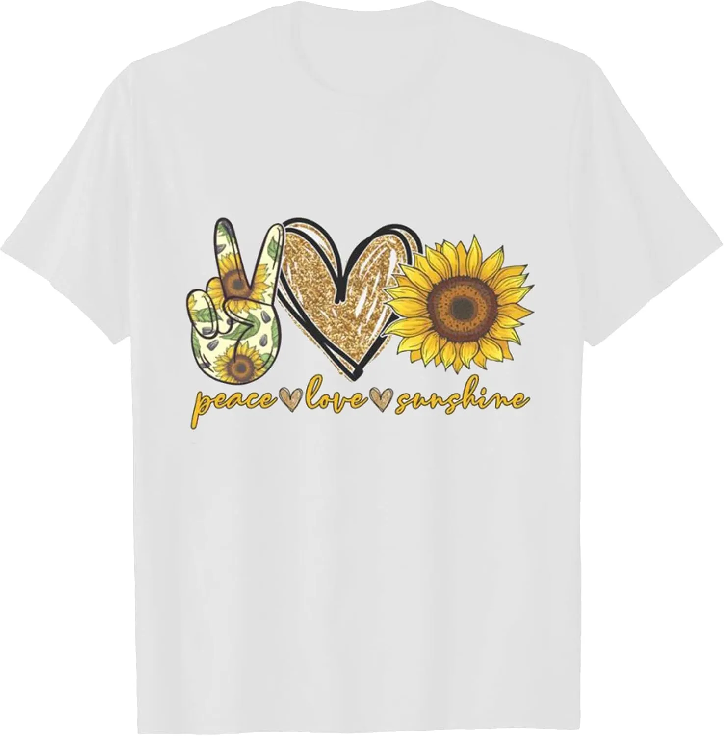 Women Short Sleeve Tops Summer Tees Plus Size Tops 2025 Tees Tshirts Shirts Cute Sunflower Graphic T-Shirt
