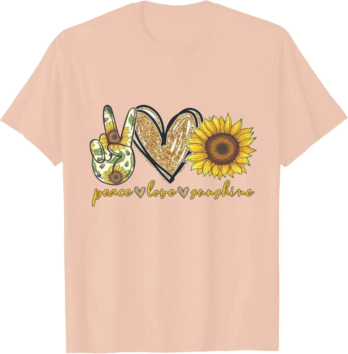 Women Short Sleeve Tops Summer Tees Plus Size Tops 2025 Tees Tshirts Shirts Cute Sunflower Graphic T-Shirt