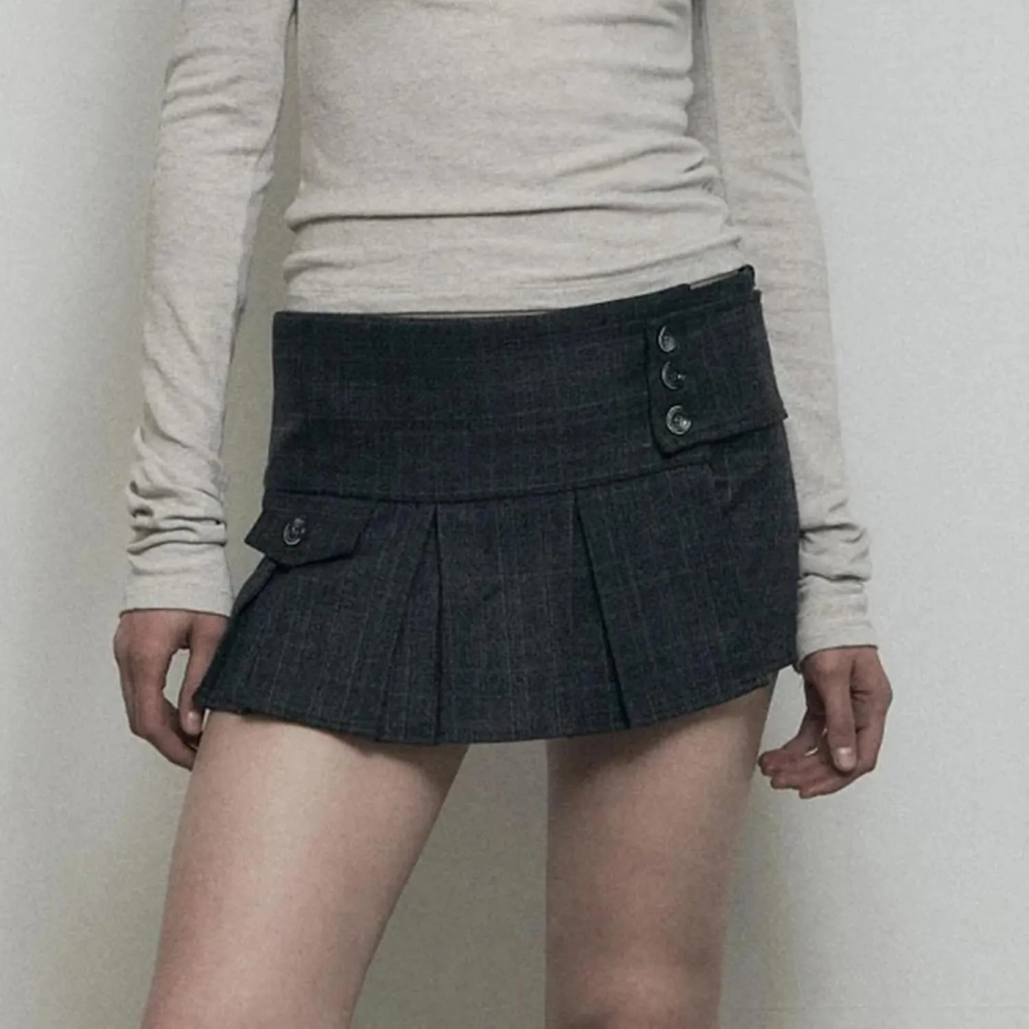 Women Vintage Casual Pleated Skirts Spring Summe Comfortable High Waist Female A-Line Skirts